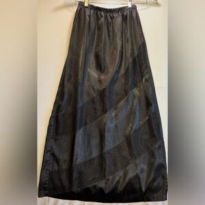 Vintage Black Skirt with Lace Panels Size Medium Made in USA